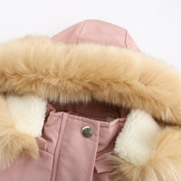 Odieerbi jakne za žene topli dugi kaput duksev ovratnik vitki zimski parkovi gornji odjećni kaputi ružičasti