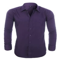 Prednjeg swwalk mun Tunic majica rever na vratu Dugme dolje majice ured Redovna fit bluza dugih rukava