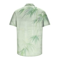 Vrhovi kratkih rukava za muškarce Casual tipke Hawaiiani tiskani ovratnik Cardigan bluza na plaži