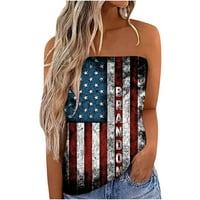 Ženska cev bez kaiševa Trendy 4. jula Seksi patriotske majice Ljetni odmor bez rukava bez rukava za