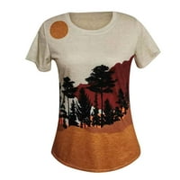 Majice za žene Crewneck Cosy bluza Pejzažna grafička tiskana majica Žene Žene Ljetne modne vrhove Majica