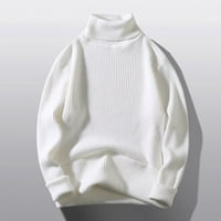 PEDORT Džemper za mens slatka labava tucijska majica dugih rukava kabel za utočani pulover vrpce bijeli,