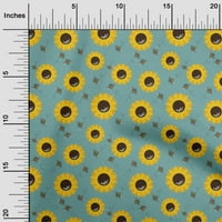 Onuone svilena tabby tačna zelena tkanina cvjetna suncokret sa medom pčela za obrtni projekti Dekor