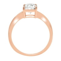 1. CT sjajan blistavo Clear Simulirani dijamant 18K ružičasto zlato pasijans prsten sz 10.5