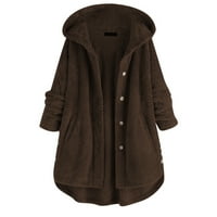 Jakne kaputi za žene džepni kaput nepravilni dugi kapuljač s rukavima plus veličina ženski kaput