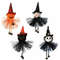 Halloween Ghost viseći ukras sa zvonima bundevom, duhom, vješticom i crnim mačkama plišane lutke za