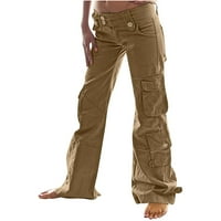 Teretne pantalone za žene Lood Wide noge Multi džep casual pant Womens Labavi ravne cijevi radne odjeće