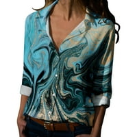 Ženski proljetni ljetni tiskani majica s dugim rukavima Vpska bluza Zapadne košulje žene padaju Flannel