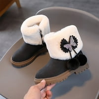 B91XZ čizme za snijeg za djevojčice čizme za snijeg debele dno non klizanje topla čvrsta boja Zipper