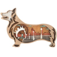 Kreativni psi ukras drvenog multislojnog pasa skulptura za pask Desktop Dekoracija