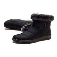 Wooblight Womens Srednja teleća CALF čizme plišane obloge zimske tople cipele ravne snježne čizme dame