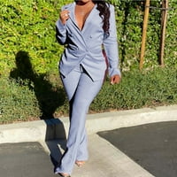 Uorcsa Womens setovi 0UTFITS dnevno Dame Dame Fashion Casual Slim Solid Color Suit Office Dvodijelni