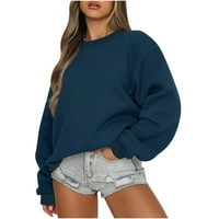 Duks za žene plus veličine Ženski pulover dugih rukava na vrhu pada odjeća labavi fit dressy vrhovi