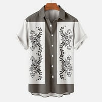 Jesen odobrenje modni muškarci casual pansion kardigan majica bambuso ispis bluza s kratkim rukavima s gumbom džepova