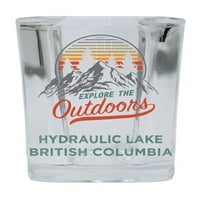 Hidraulično jezero British Columbia Istražite otvoreni suvenir Square Square Base alkohol Shot Staklo