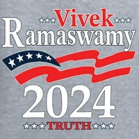 Wild Bobby Vivek Ramaswamy Truth kampanja Američka zastava istina Politička žena Standardni V-izrez Tee, Heather Grey, Medium