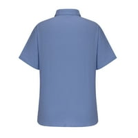 Muška pamučna posteljina majica dolje majica kratkih rukava na plaži Summer casual solid Colore labava fit bluza