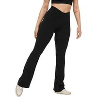 Yoga hlače Žene vježbanje tajice Fitness Sportski trčanje joga atletske hlače Black + XL