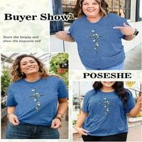 Anbech Faith Hhirts plus veličina za žene kršćanske grafičke majice prevelizirani nadahni na inspirativni