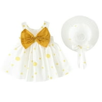 Haljine za dijete za tinejdžerske djevojke Trendy ljetni baby bez rukava O-izrez cvjetni luk princeza