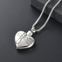 Ogrlica za kremaciju srca za pepeo za pepeo poprečni urn nakit rezbareni od nehrđajućeg čelika čuva