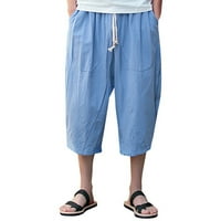 Posteljine hlače duge hlače za muškarce muške casual slim sportske hlače CALF-duljine posteljine pantalone