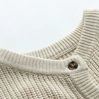 Riforla ženski elegantni dugi rukavši duks od punog boja, pleteni labavi kaput džemper od pulover A