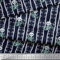 Soimoi Blue Poliester Crepe tkanina bambusova panda džungla Ispis tkanina sa dvorištem širom