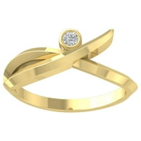 Araiya 10K žuti zlatni dijamantni bajpasti prsten, veličine 7