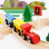 Drveni željeznički automobil, djeca Inteligentna igračka, za djecu Poklon zabavu Svirali su se Početna