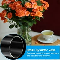 Uxcell 7.1 x3.9 Clear Glass Cylinder vaza tabletop cvijeće vaze plutajuće držač svijeće vaza