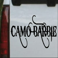 Camo Barbie Automobil ili kamion prozor za laptop naljepnica za laptop crna 10in 3.8in