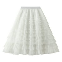 Codeop ženska tutu tulle suknja Elastična visokog sloja za struku A-line Midi suknje