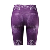HUNPTA Žene Ležerne prilike za trčanje Cvjetni print Tanki visoki struk Stretch FITNESS hlače joge gamaše