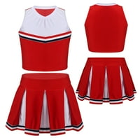 Inhzoy Girls navijačka ujednačena školska odjeća bez rukava s rukavima set suknje