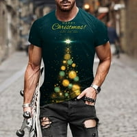 Odjeća za muškarce Muškarci Jesen Zimski casual s kratkim rukavima Božićni 3D tiskani t majica Modna