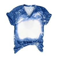 Aufmer Graphic Tees Women Modna casual labava bluza Tiy-dye tiskanje V majice majice Bluza Print Tee