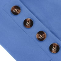 Lashall Women Top dugih rukava na dugim rukavima Ženska kancelarija Nosite bluzu Top Blue XL
