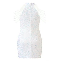 Svečane haljine za žene pakete Mini Cami Sequin večernje haljine srebrne m