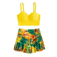 Žene kupaće kostimi Havaji Tropsko push up Halter Bikini Visoko struk Vintage Summer Beachwear