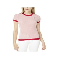 Maison Jules Ženski džemper s kratkim rukavima s kratkim rukavima - Cherry Top crvene veličine Medijum