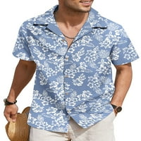 Glonme muns vrhovi cvjetni print majica kratki rukav ljetne košulje za odmor Redovna fit bluza havajski