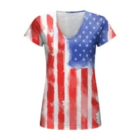 Ženska majica Dan nezavisnosti svakodnevno ljeto o rezervoar za vrat Amerikanac 4. jula Ispis bluza