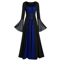 Naughtyhood Gothic haljine za žene, ženske renesansne haljine, retro gotički veliki zvonički rukav up