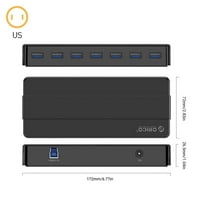 Thinzont USB čvorište Port USB 3. Hub Desktop Hub Velika brzina sa 12V napajanjem USB razdjelnikom za