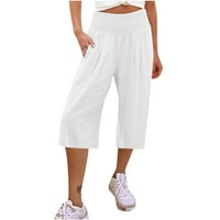 Posteljine hlače za žene Ljetne casual lagane vučne hlače Žene ravne pantalone za noge Joga hlače sa