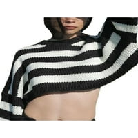 Kiapeise Striped džemperi za žene? Klasični pulover s dugim rukavima