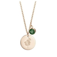 Hanxiulin ogrlice za novčiće za žene Zlatno rođenje Mjeseče Cvjetni okrugli disk Ogrlica