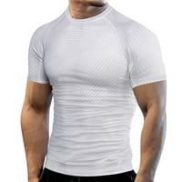 Kali_store muške majice MENS majica - kratki rukav Crew Crt soft meko opremljeni tees svježe klasične majice bijelo, xl