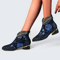 HGW ženski vintage vez napetani patentni patentni zatvarač visoke potpetice kratke gole cipele cipele